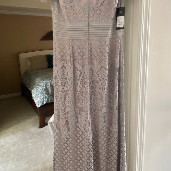 Tadashi Shoji, Dumin Lace Dress in Pewter, Size 10 - Picture 4 of 11